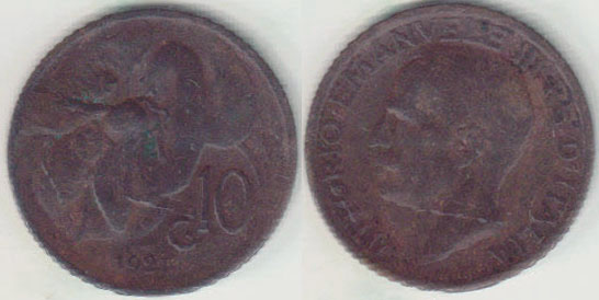 1921 Italy 10 Centesimi A008824